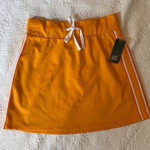 Neon orange mini skirt